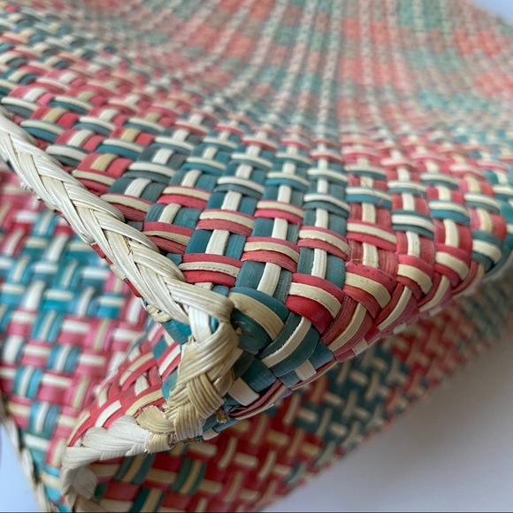Vintage Woven Straw Tote Market Bag - Picture 6 of 11